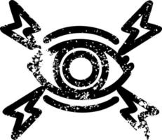 icono de ojo místico angustiado vector