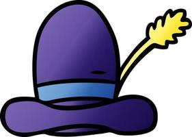 gradient cartoon doodle of a farmers hat vector