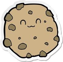 sticker of a cartoon biscuit vector