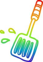 rainbow gradient line drawing kitchen spatula tool vector
