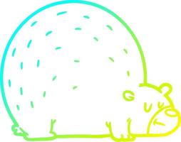 cold gradient line drawing cartoon bear vector