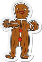 sticker cartoon doodle of a gingerbread man vector