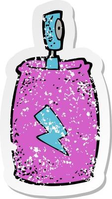 retro distressed sticker of a cartoon spray can