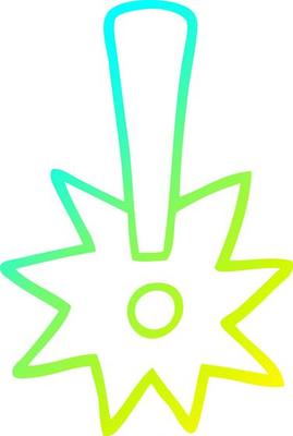 cold gradient line drawing cartoon exclamation mark