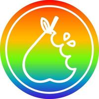 juicy pear circular in rainbow spectrum vector