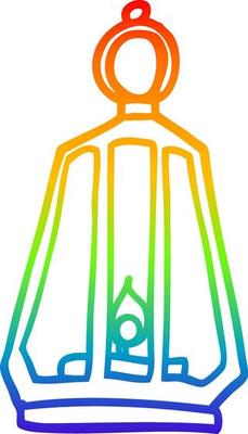rainbow gradient line drawing cartoon lantern