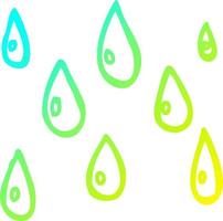 cold gradient line drawing cartoon raindrops vector