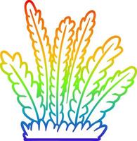 rainbow gradient line drawing cartoon growing plants vector