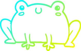 cold gradient line drawing cartoon frog vector