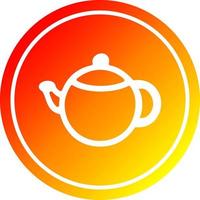 tea pot circular in hot gradient spectrum vector