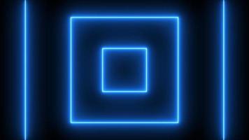 neon rectangle frame, abstract graphic futuristic glow illumination effect, electric fluorescent element modern light technology animation colorful blue purple disco party shiny footage photo