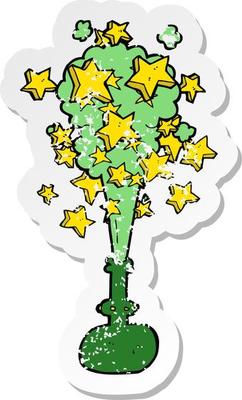retro distressed sticker of a cartoon magic potion