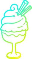 cold gradient line drawing ice cream dessert vector