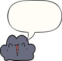 cute cartoon cloud and speech bubble vector