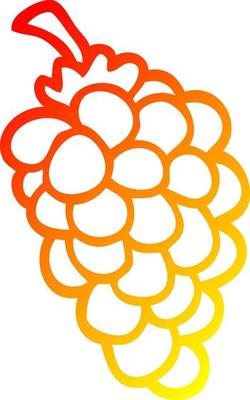 warm gradient line drawing cartoon bunch of grapes
