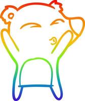 arco iris gradiente línea dibujo dibujos animados silbido oso vector