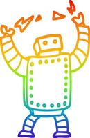 rainbow gradient line drawing cartoon giant robot vector