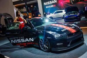 MOSCOW, RUSSIA - AUG 2012 NISSAN GT-R R35 SAFETY CAR presented as world premiere at the 16th MIAS Moscow International Automobile Salon on August 30, 2012 in Moscow, Russia photo