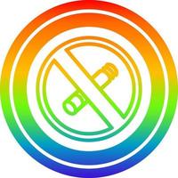 no smoking circular in rainbow spectrum vector