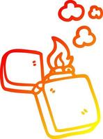 warm gradient line drawing cartoon old lighter vector