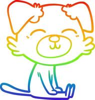 rainbow gradient line drawing cartoon dog vector