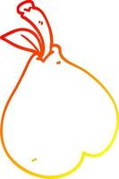 warm gradient line drawing cartoon healthy pear vector