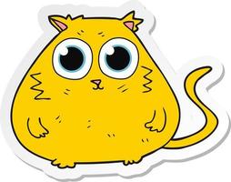 pegatina de un gato de dibujos animados con ojos grandes y bonitos
