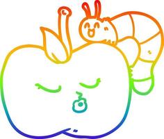 arco iris gradiente línea dibujo dibujos animados bonita manzana y error vector