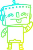 cold gradient line drawing cartoon robot vector