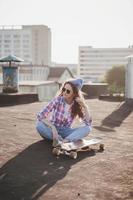 Teenage girl in stylish clothes photo