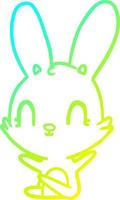 cold gradient line drawing cute cartoon rabbit vector