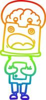 rainbow gradient line drawing cartoon robot vector