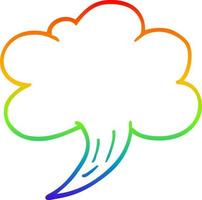 rainbow gradient line drawing cartoon gust of air vector