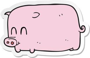 sticker of a cartoon pig vector