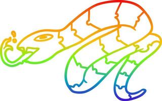 dibujo de línea de gradiente de arco iris serpiente sibilante vector