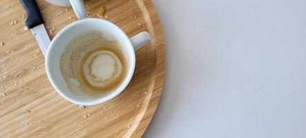 white cup of tasty and aromatic Brazilian breakfast photo