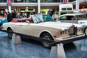 FRIEDRICHSHAFEN - MAY 2019 white ROLLS-ROYCE CORNICHE 1986 cabrio at Motorworld Classics Bodensee on May 11, 2019 in Friedrichshafen, Germany photo