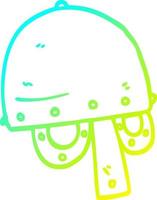 cold gradient line drawing cartoon viking helmet vector