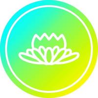 lotus flower circular in cold gradient spectrum vector