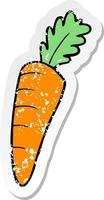 retro distressed sticker of a cartoon carrot vector