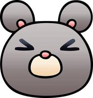 quirky gradient shaded cartoon mouse face vector