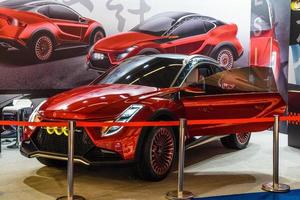 FRANKFURT, GERMANY - SEPT 2019 red electric concept car, IAA International Motor Show Auto Exhibtion photo