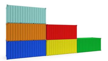 CONTAINER on white background for shipping concept 3d rendering. photo