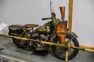 SINSHEIM, GERMANY - MAI 2022 military khaki motorbike motorcycle Harley Davidson WLA photo