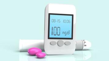 Blood Glucose Meter to test  diabetes for medical content 3d rendering. photo