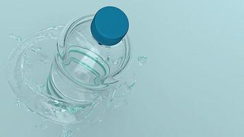 plastic bottle for eco concept 3d rendering. photo