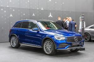 FRANKFURT, GERMANY - SEPT 2019 blue MERCEDES-BENZ AMG GLC 43 4M photo