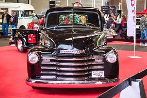 FRIEDRICHSHAFEN - MAY 2019 black CHEVROLET 3100 1954 pickup at Motorworld Classics Bodensee on May 11, 2019 in Friedrichshafen, Germany photo