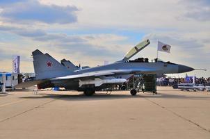 MOSCOW, RUSSIA - AUG 2015 fighter aircraft MiG-29 Fulcrum prese photo