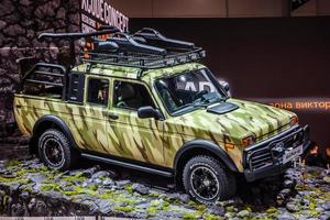 MOSCOW - AUG 2016 VAZ-2329 LADA 4x4 Pickup presented at MIAS Moscow International Automobile Salon on August 20, 2016 in Moscow, Russia photo